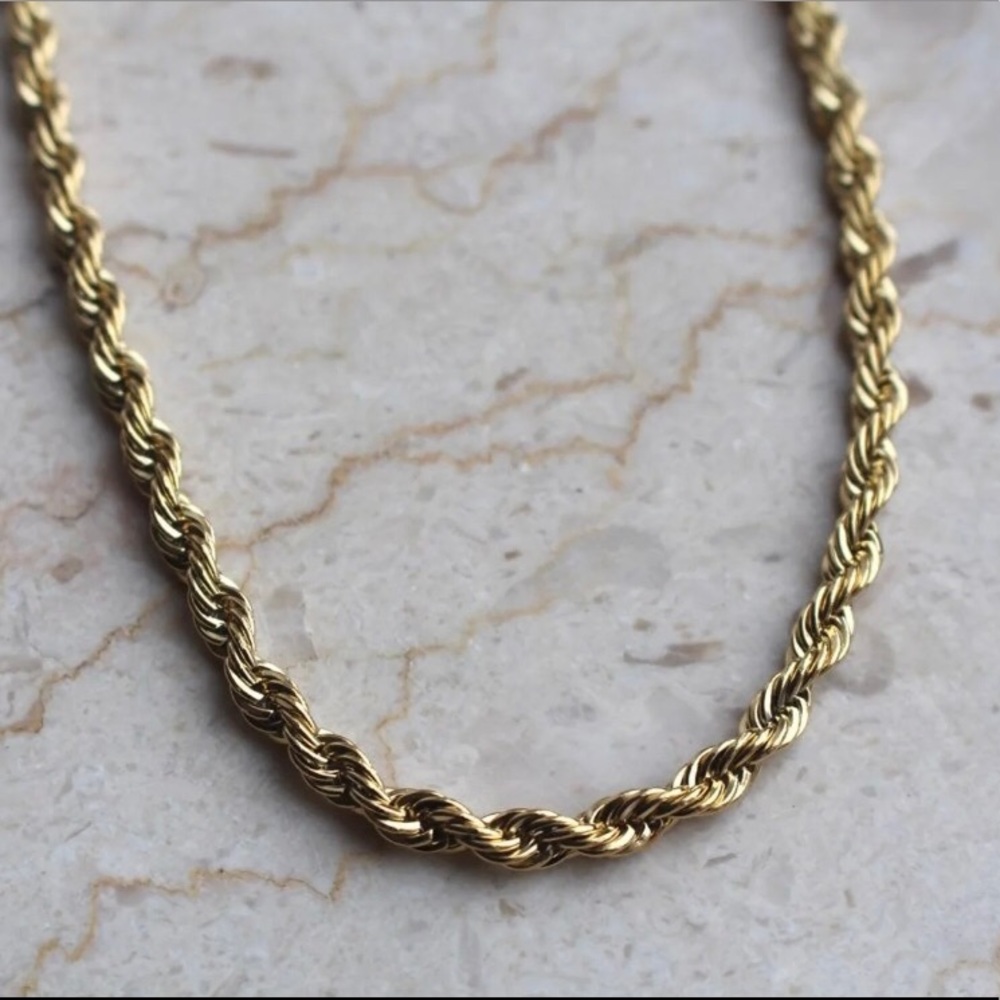 Gold Rope Chain Necklace